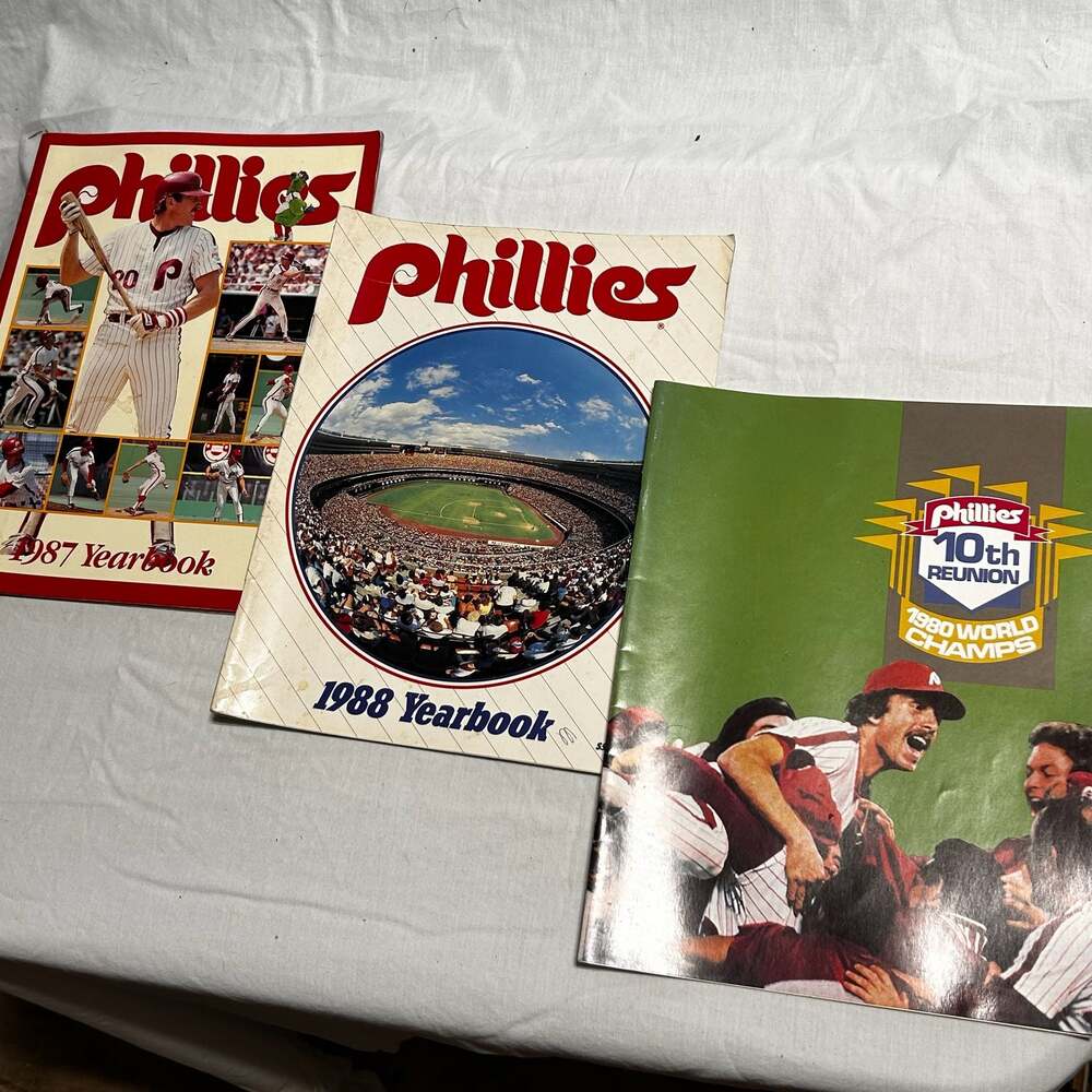 Lot of 3 VTG Philadelphia Phillies Baseball Publications